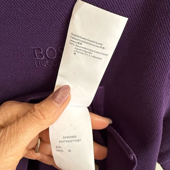 NWT Hugo Boss purple men's polo shirt. Slim fit. Size S - Picture 8 of 8
